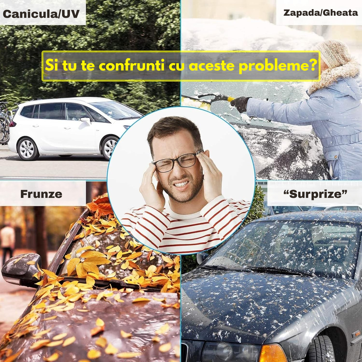 Husa Magnetică Premium 4-Sezoane: Răcoare Vara (Anti-UV), Zero Gheață Iarna & Parbriz Curat Tot Anul